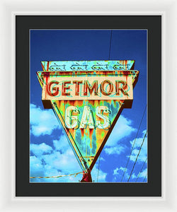 Vintage Gas Station Sign - Framed Print