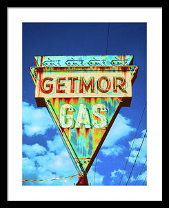 Vintage Gas Station Sign - Framed Print