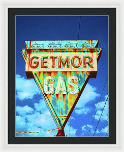 Vintage Gas Station Sign - Framed Print