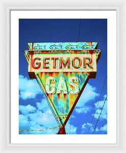 Vintage Gas Station Sign - Framed Print