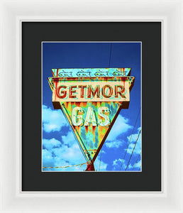 Vintage Gas Station Sign - Framed Print