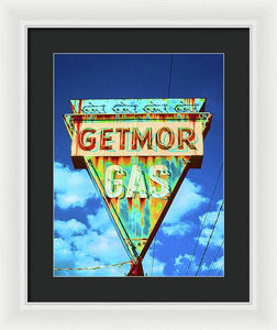 Vintage Gas Station Sign - Framed Print