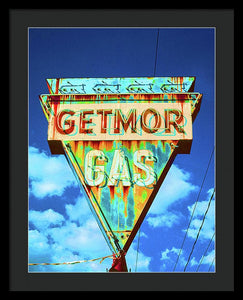 Vintage Gas Station Sign - Framed Print