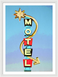 Vintage Motel Sign - Framed Print