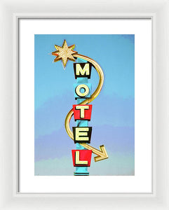 Vintage Motel Sign - Framed Print