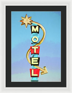 Vintage Motel Sign - Framed Print