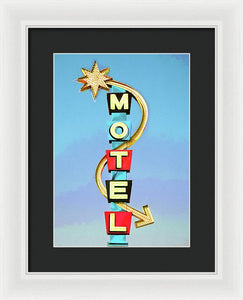 Vintage Motel Sign - Framed Print