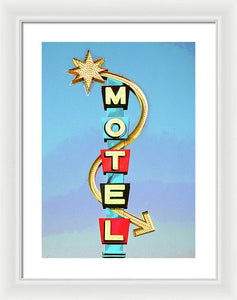 Vintage Motel Sign - Framed Print