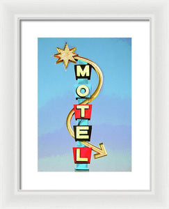 Vintage Motel Sign - Framed Print