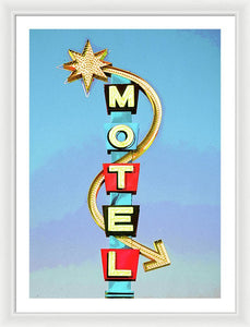 Vintage Motel Sign - Framed Print