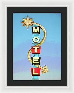 Vintage Motel Sign - Framed Print