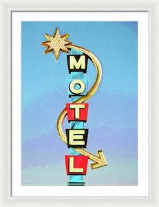 Vintage Motel Sign - Framed Print