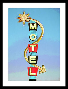 Vintage Motel Sign - Framed Print