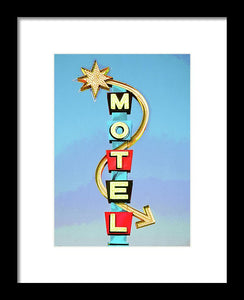 Vintage Motel Sign - Framed Print