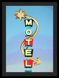 Vintage Motel Sign - Framed Print