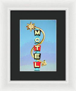 Vintage Motel Sign - Framed Print