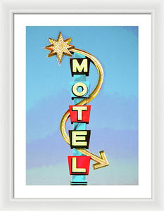 Vintage Motel Sign - Framed Print