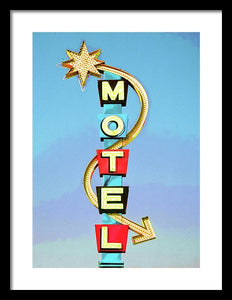 Vintage Motel Sign - Framed Print