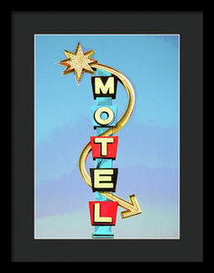 Vintage Motel Sign - Framed Print