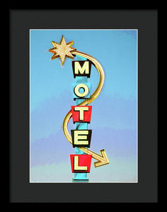 Vintage Motel Sign - Framed Print