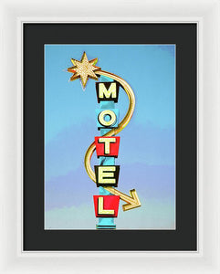 Vintage Motel Sign - Framed Print