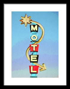 Vintage Motel Sign - Framed Print