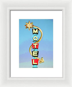 Vintage Motel Sign - Framed Print