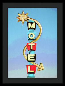 Vintage Motel Sign - Framed Print