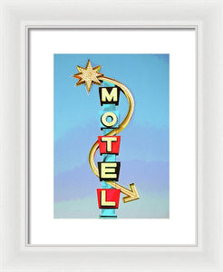 Vintage Motel Sign - Framed Print