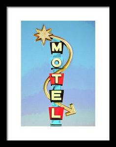 Vintage Motel Sign - Framed Print