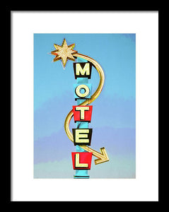 Vintage Motel Sign - Framed Print