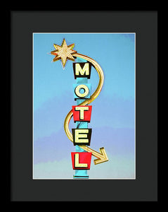 Vintage Motel Sign - Framed Print