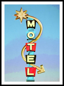 Vintage Motel Sign - Framed Print