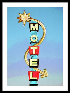 Vintage Motel Sign - Framed Print