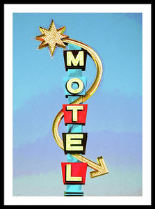 Vintage Motel Sign - Framed Print