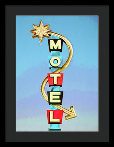 Vintage Motel Sign - Framed Print