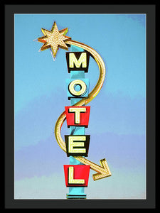 Vintage Motel Sign - Framed Print