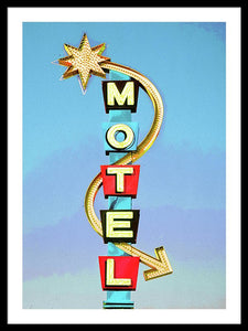 Vintage Motel Sign - Framed Print