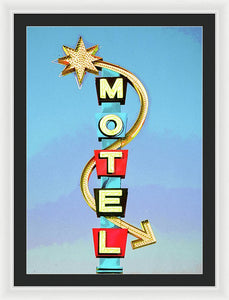 Vintage Motel Sign - Framed Print