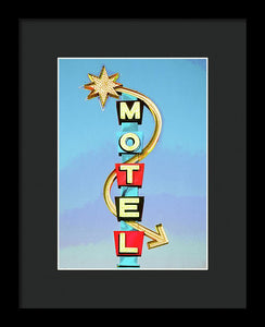 Vintage Motel Sign - Framed Print