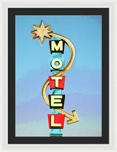 Vintage Motel Sign - Framed Print