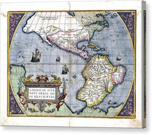 Load image into Gallery viewer, Old Map Of The Americas 1579  - Canvas Print