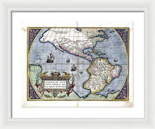 Load image into Gallery viewer, Old Map Of The Americas 1579  - Framed Print