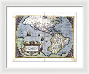 Old Map Of The Americas 1579  - Framed Print