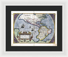 Load image into Gallery viewer, Old Map Of The Americas 1579  - Framed Print