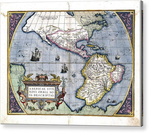 Old Map Of The Americas 1579  - Acrylic Print