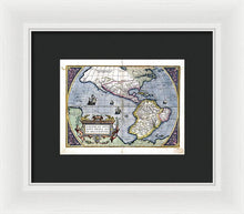 Load image into Gallery viewer, Old Map Of The Americas 1579  - Framed Print