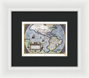 Old Map Of The Americas 1579  - Framed Print