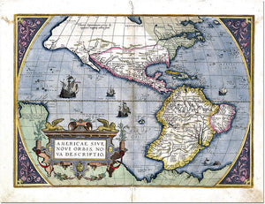 Old Map Of The Americas 1579  - Art Print