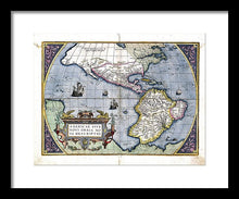 Load image into Gallery viewer, Old Map Of The Americas 1579  - Framed Print